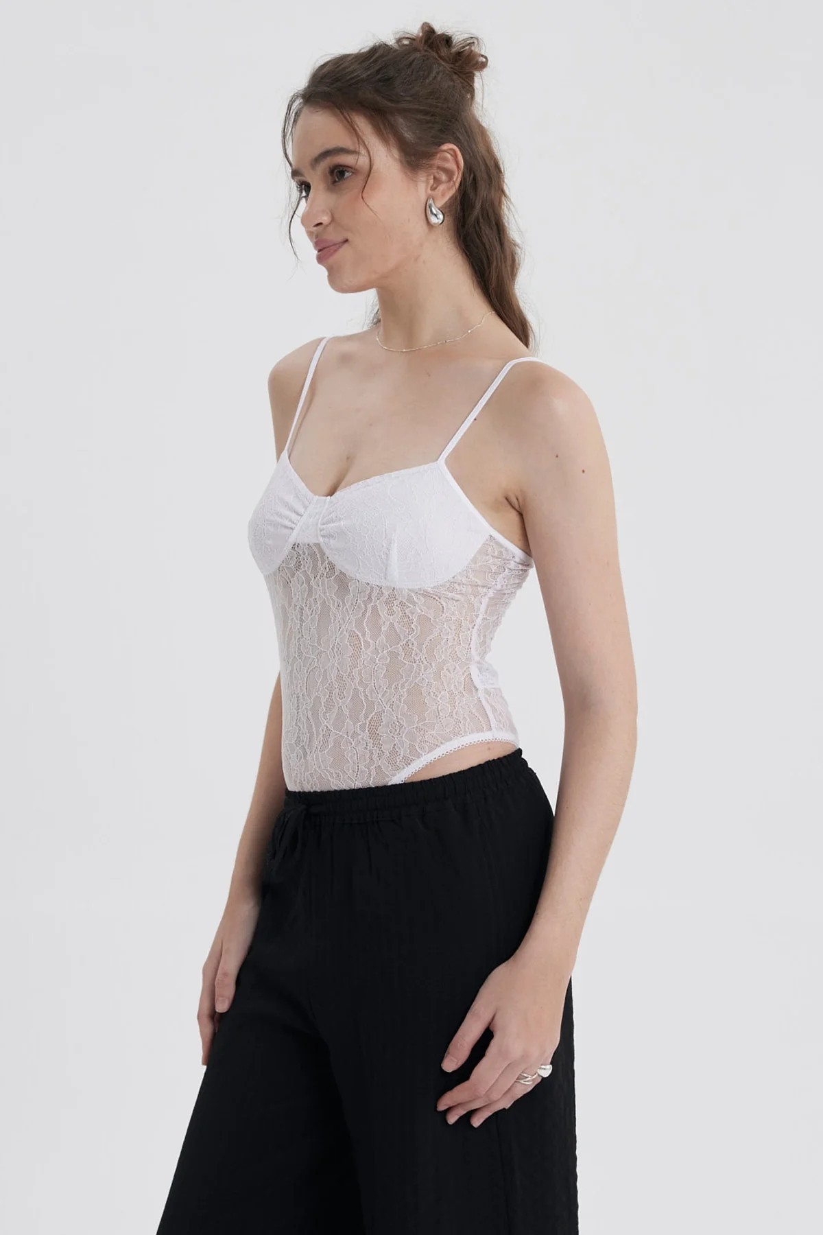 Polera Mujer Body Encaje Blanco - Image 2