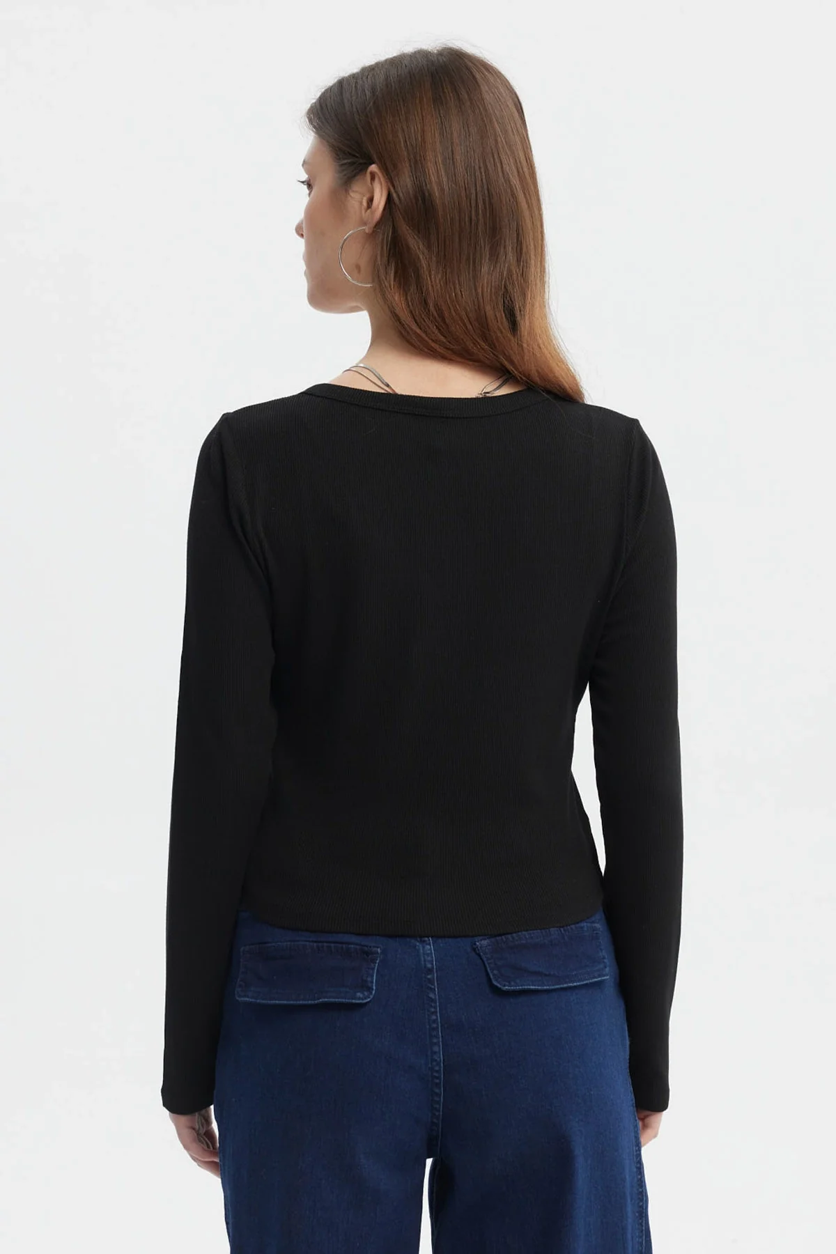 Polera Mujer Botónes Negro - Image 3