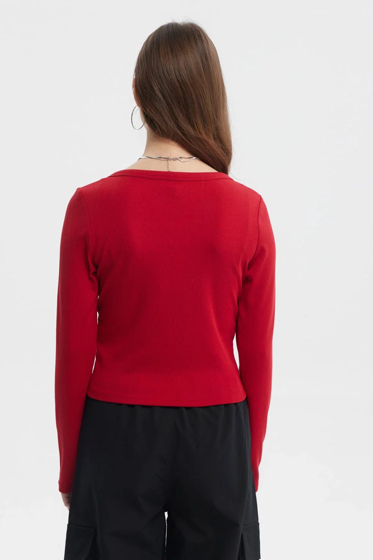 Polera Mujer Botónes Rojo - Image 2