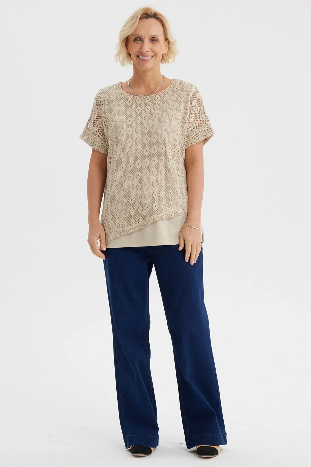 Polera Mujer Calada Beige Claro - Image 4