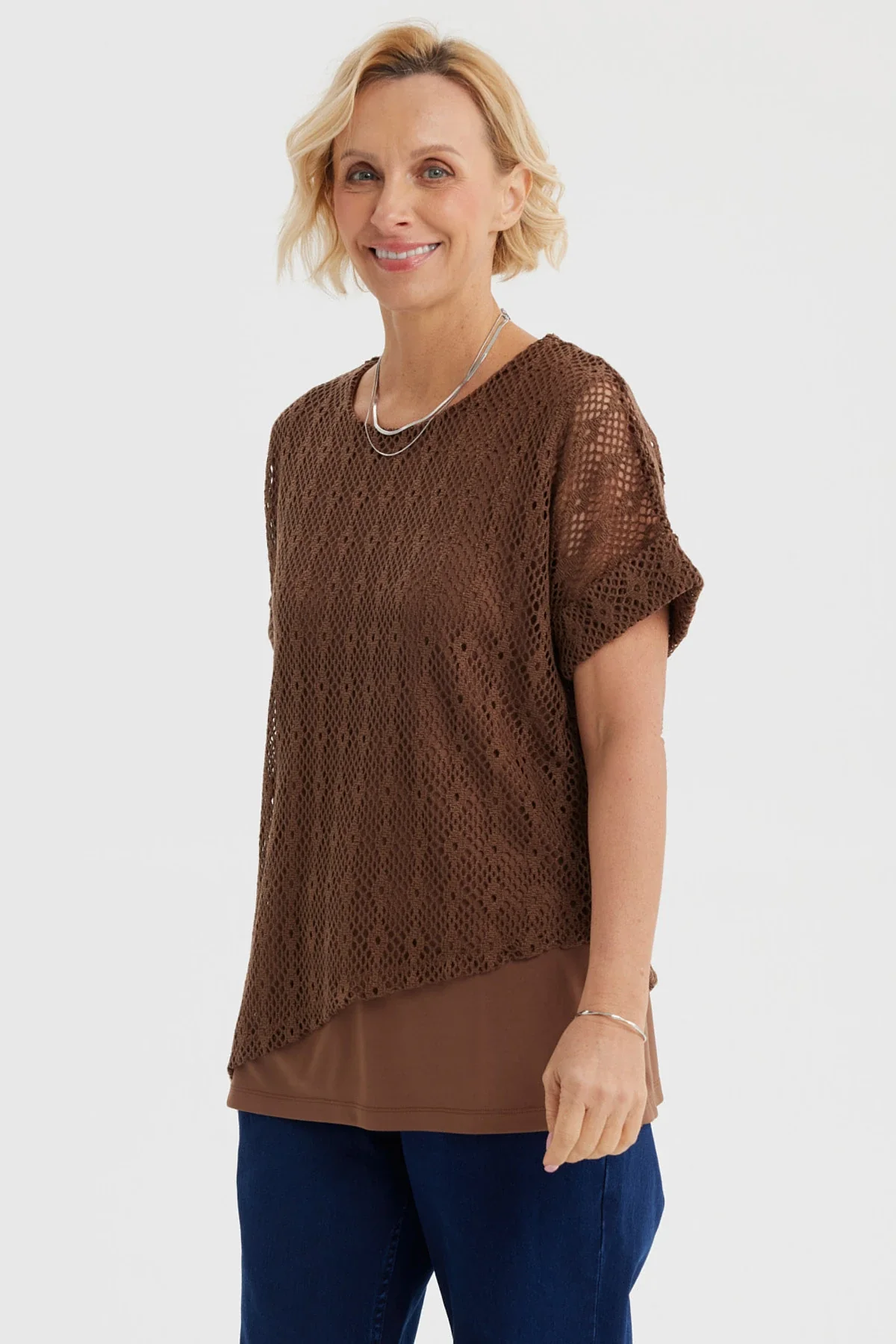 Polera Mujer Calada Café - Image 2