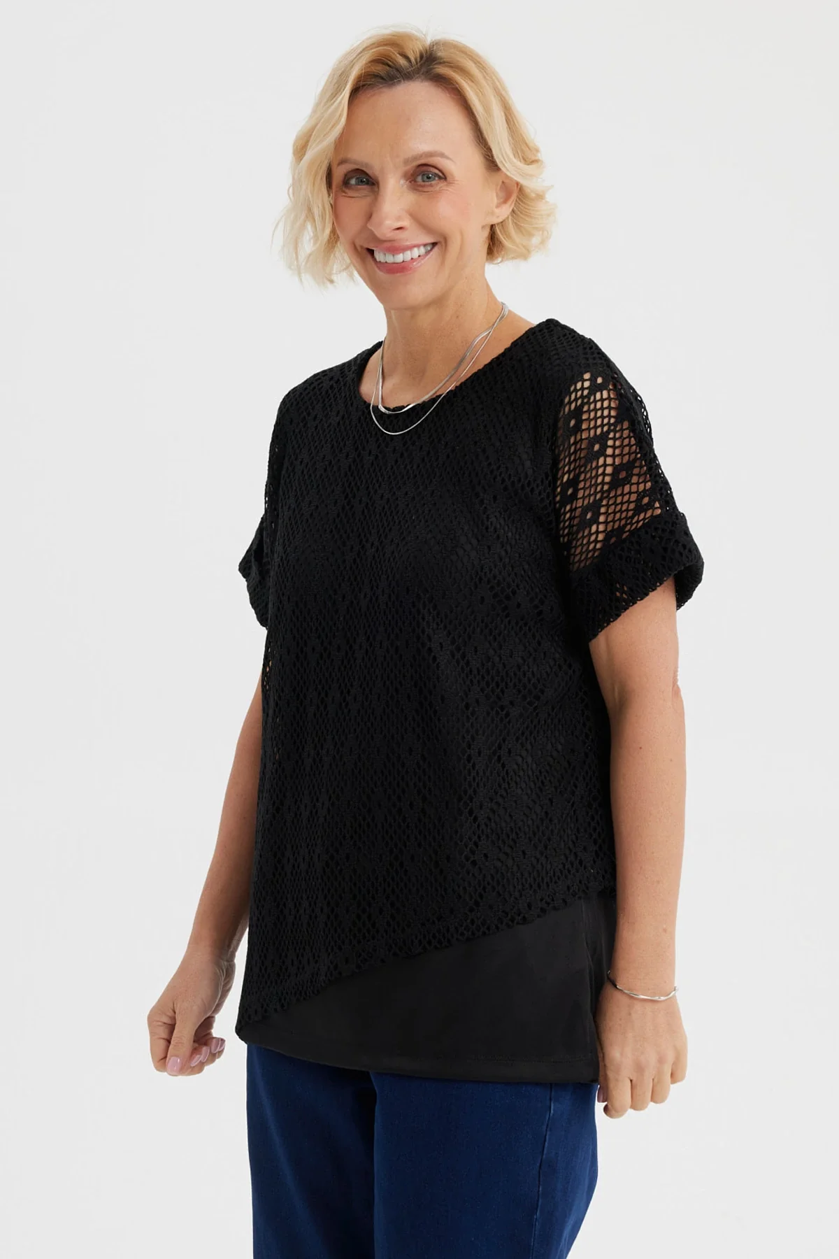 Polera Mujer Calada Negro - Image 2