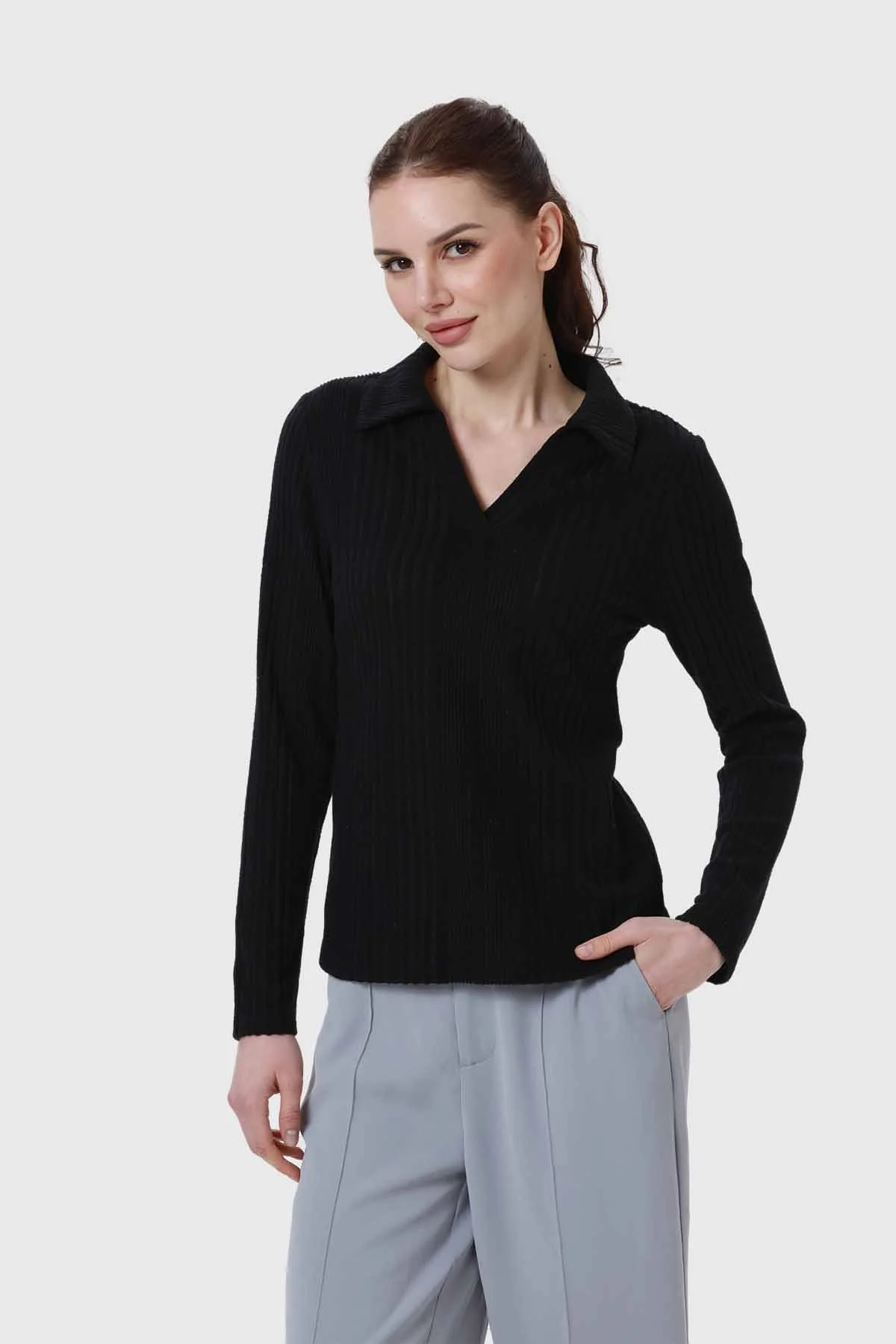 Polera Mujer Camman Rib Negro - Image 2