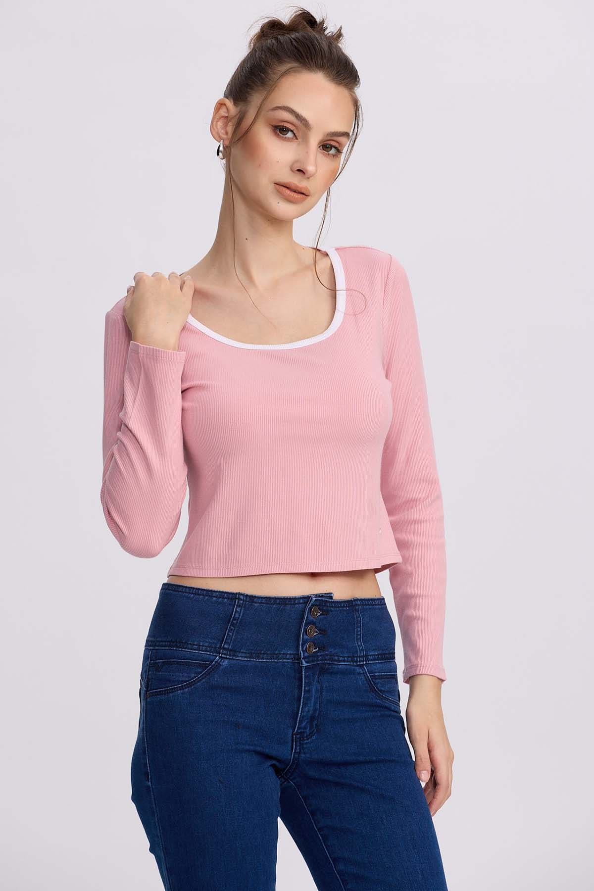 Polera Mujer Canalé Fucsia - Image 2