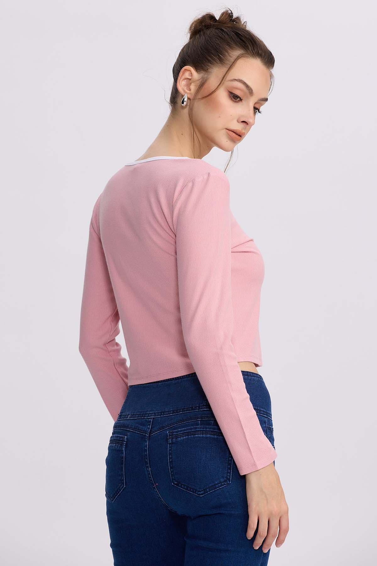 Polera Mujer Canalé Fucsia - Image 3