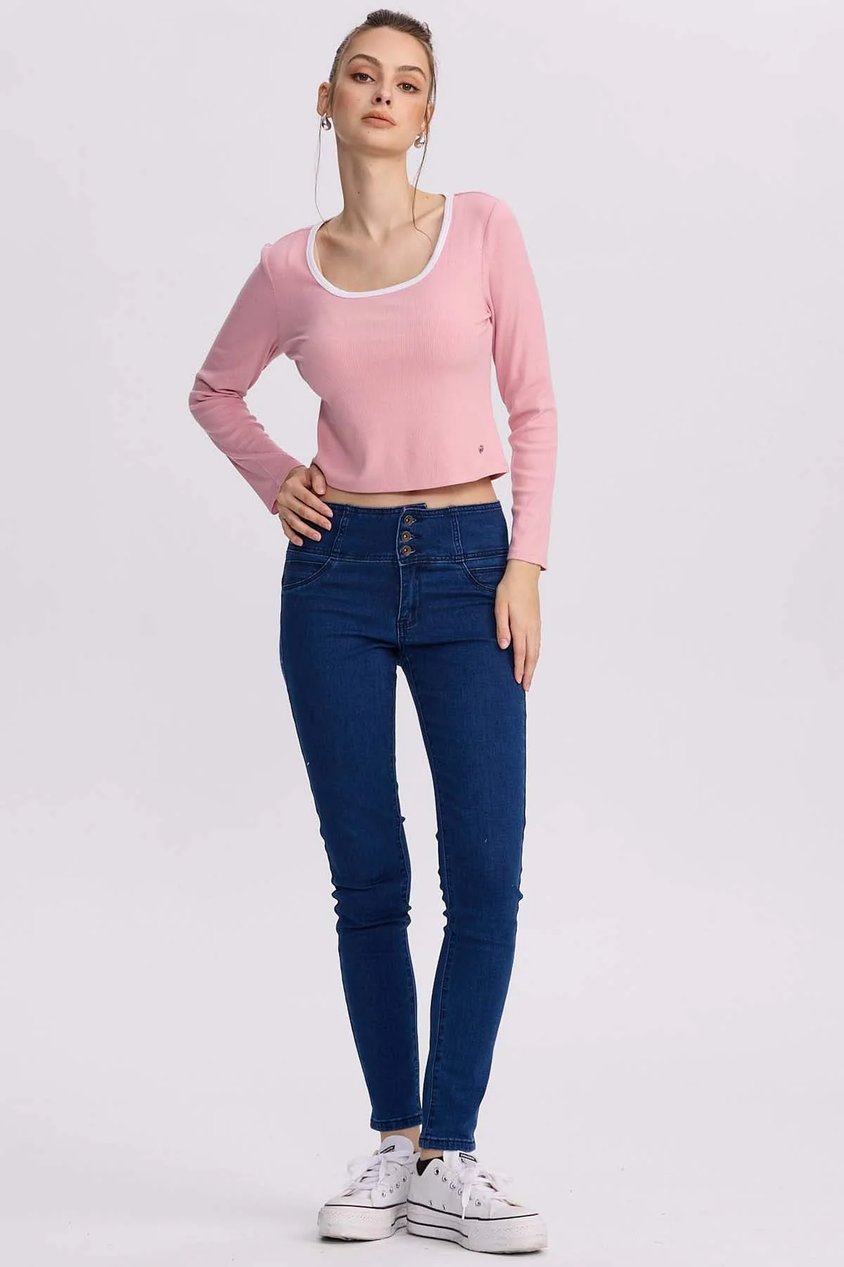 Polera Mujer Canalé Fucsia - Image 4
