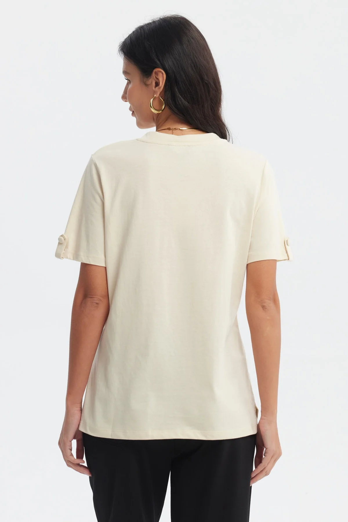 Polera Mujer Casual Beige Claro - Image 3