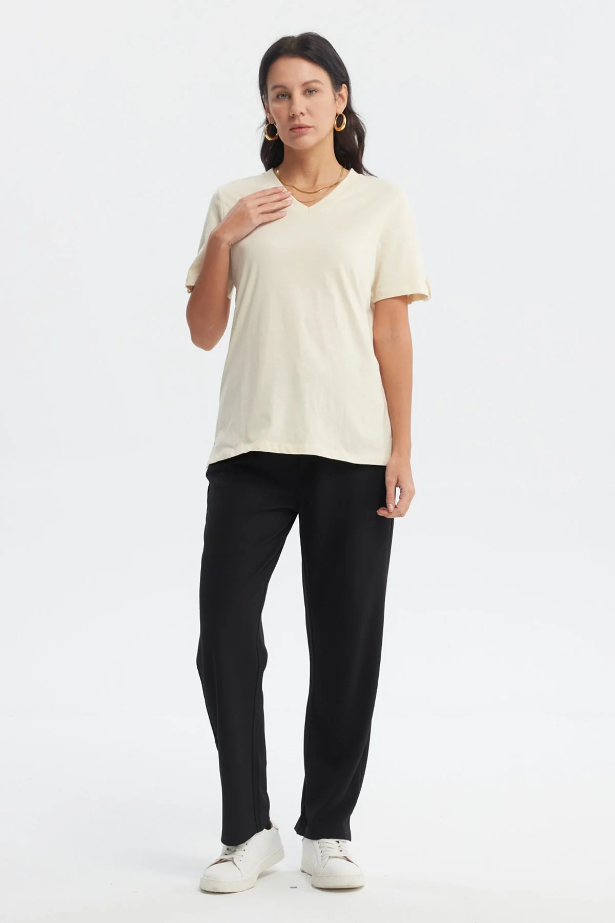 Polera Mujer Casual Beige Claro - Image 4
