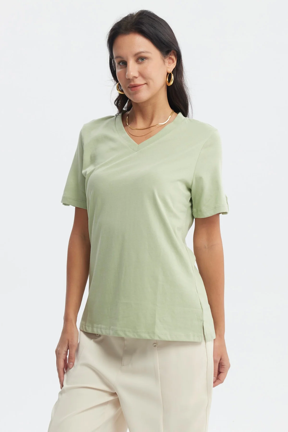 Polera Mujer Casual Verde Olivo - Image 2
