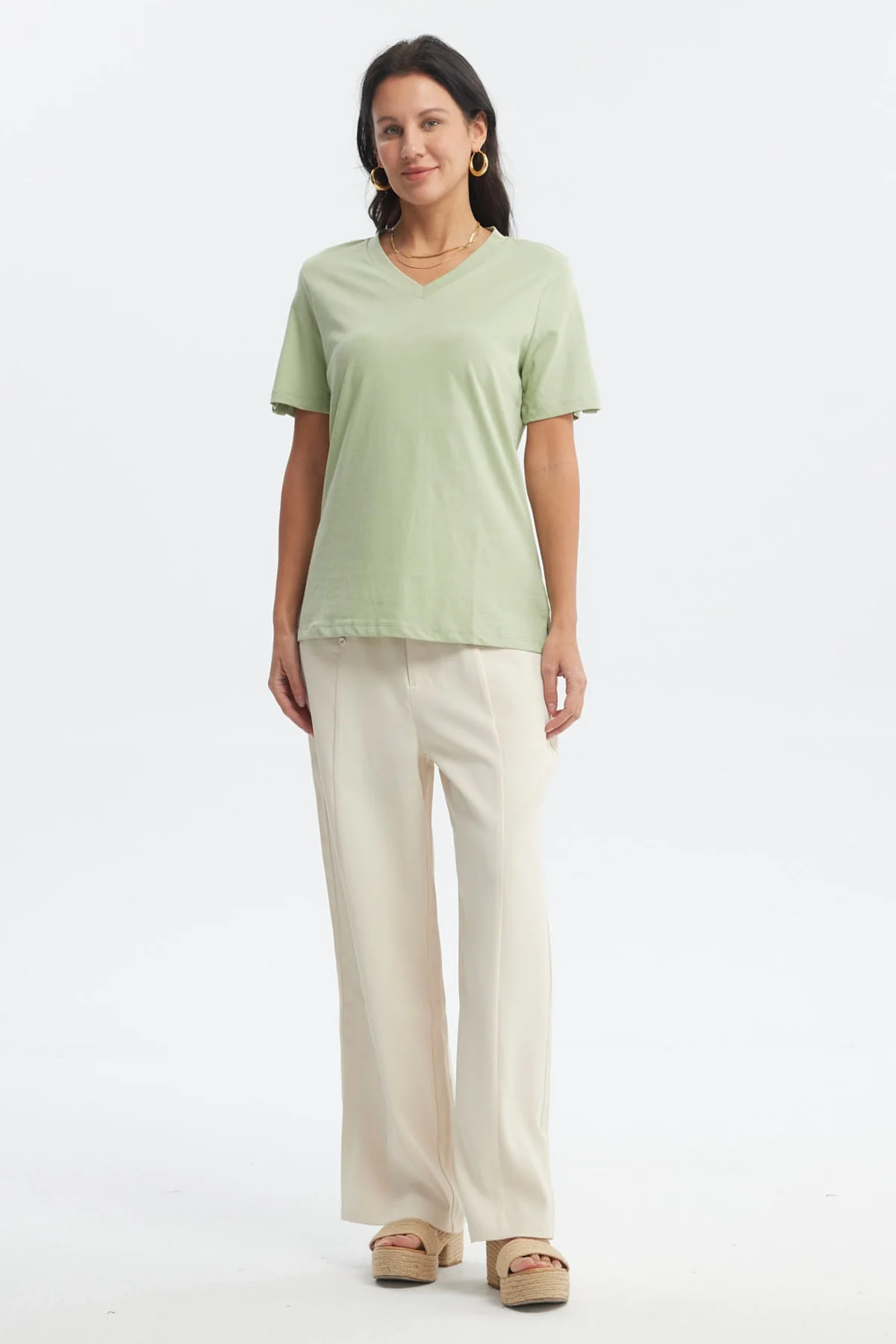 Polera Mujer Casual Verde Olivo - Image 4