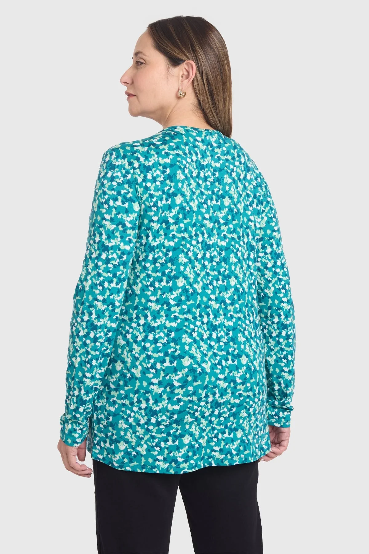 Polera Mujer Con Aplicación Escote Verde - Image 3