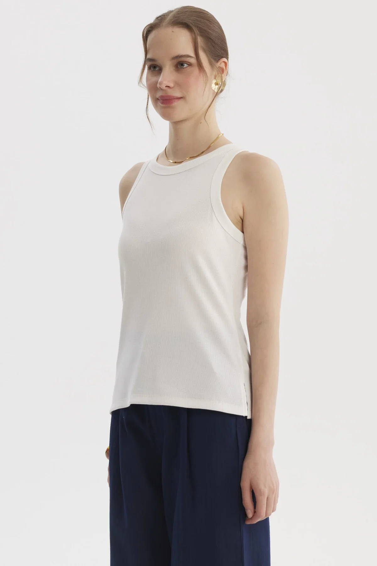 Polera Mujer Con Bote Pabilo Rib Crudo - Image 2