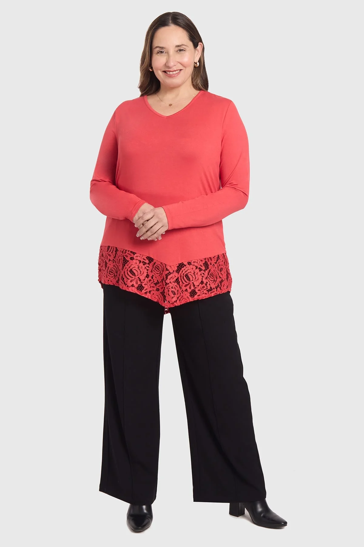 Polera Mujer Con Detalle Macramé Rojo - Image 4