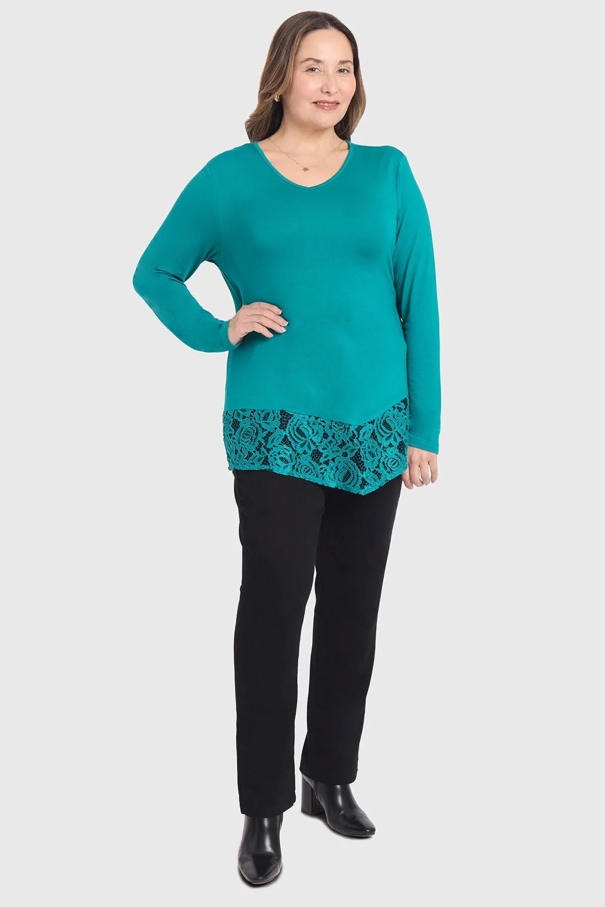 Polera Mujer Con Detalle Macramé Verde - Image 4