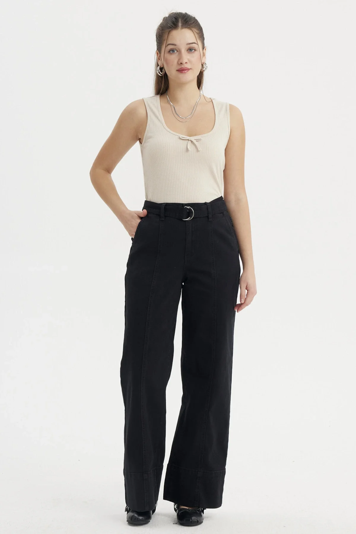Polera Mujer Con Lazo Beige - Image 4