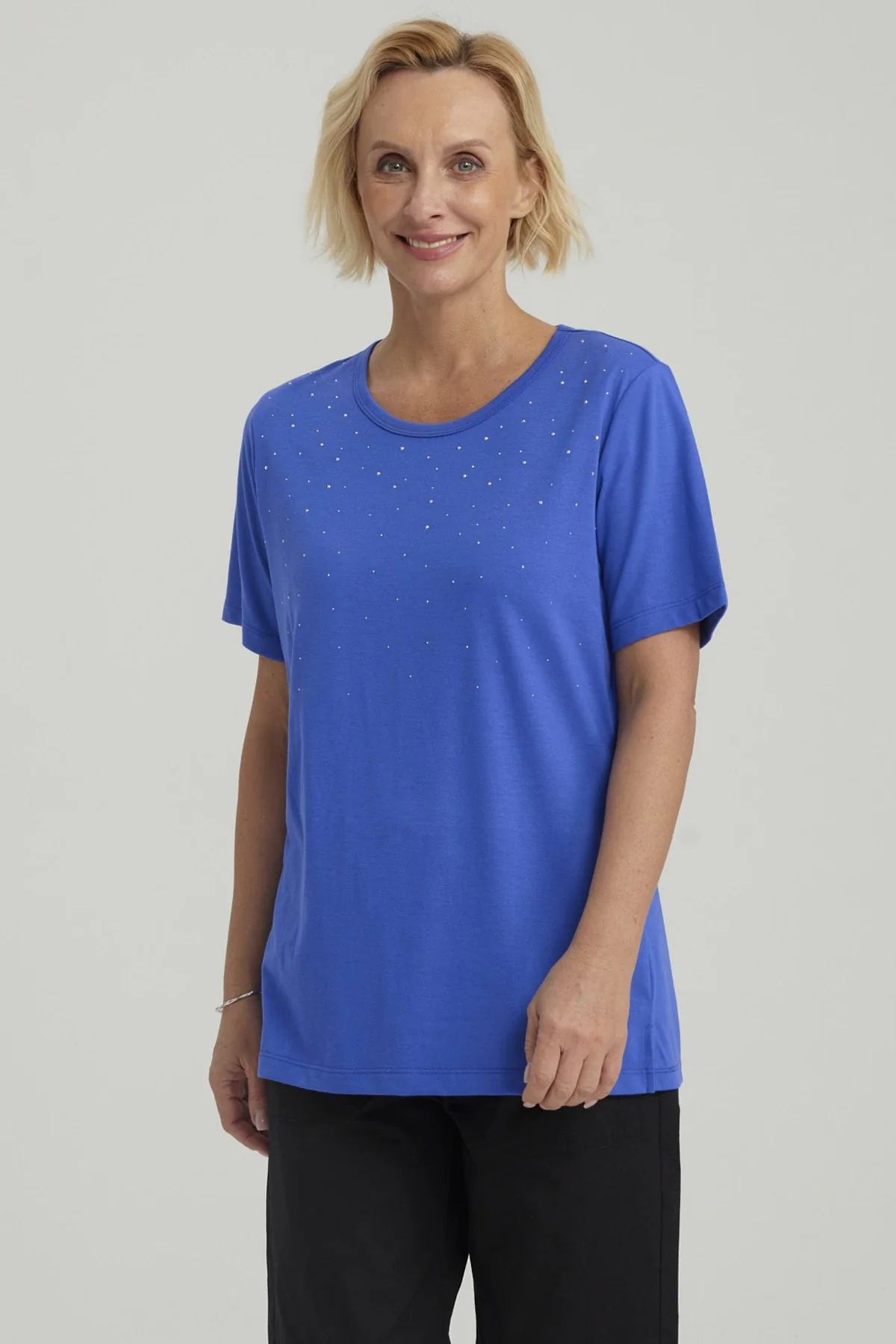 Polera Mujer Con Tachas Azulino - Image 2