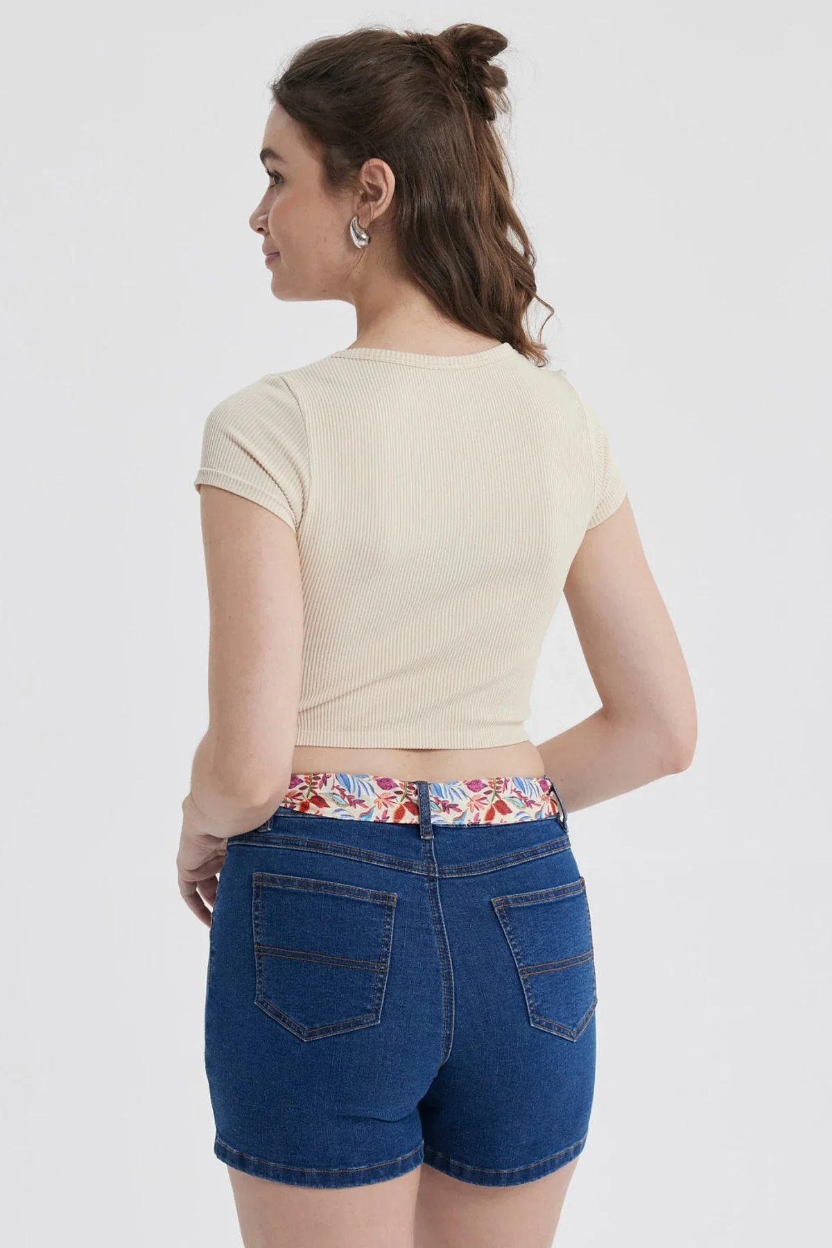 Polera Mujer Crop Sin Costura Gris Melange - Image 3