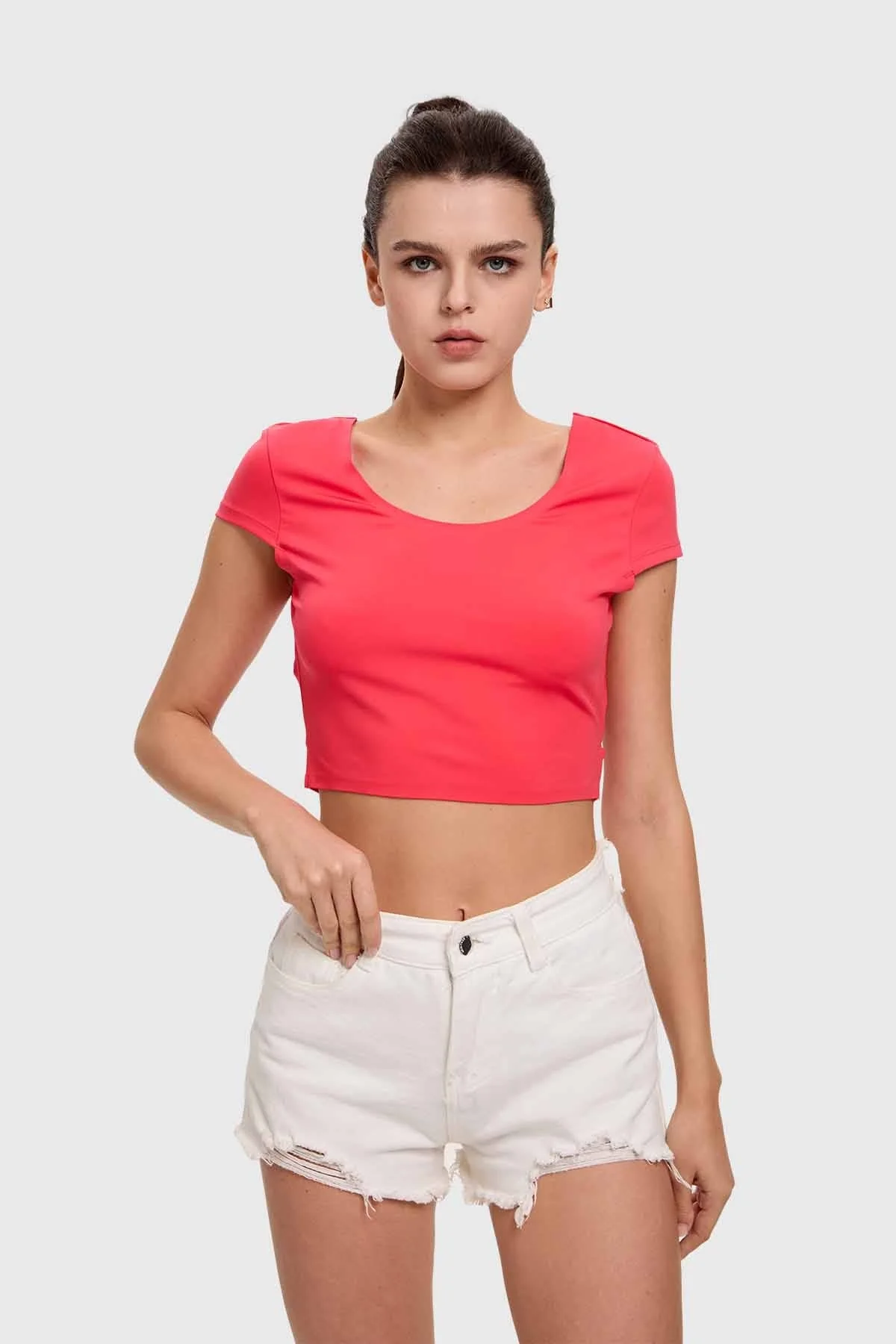 Polera Mujer Cruzada Espalda Rosado - Image 2
