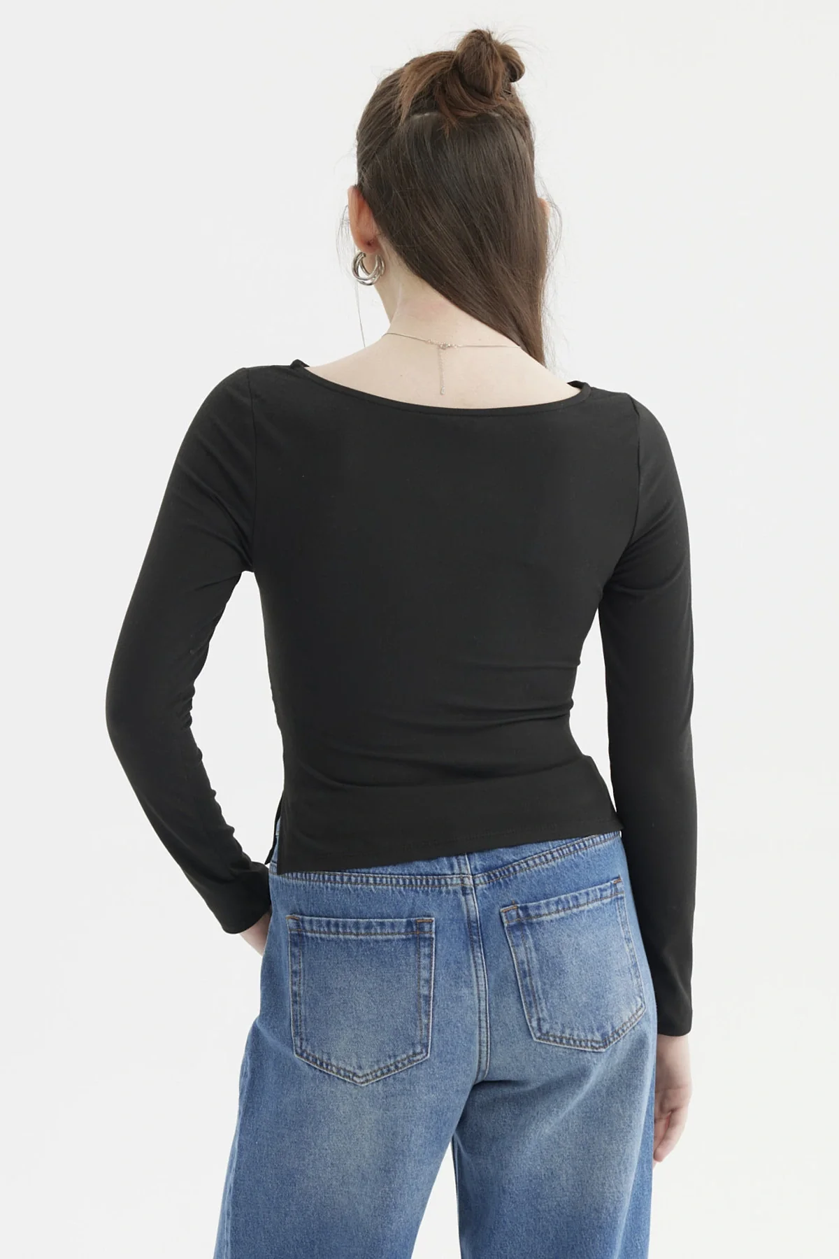 Polera Mujer Cuello Bote Abertura Negro - Image 3