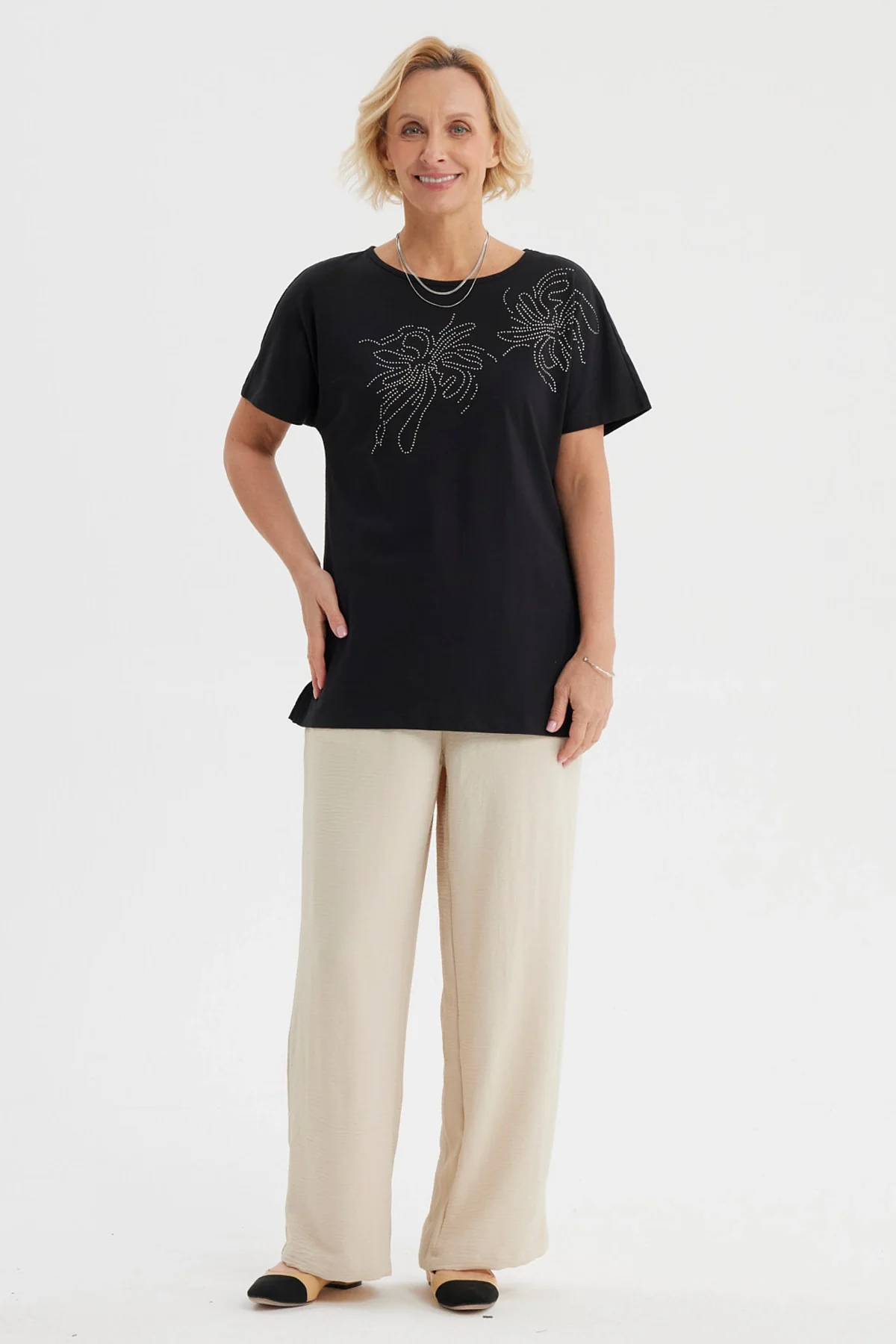 Polera Mujer Cuello Bote Negro - Image 4