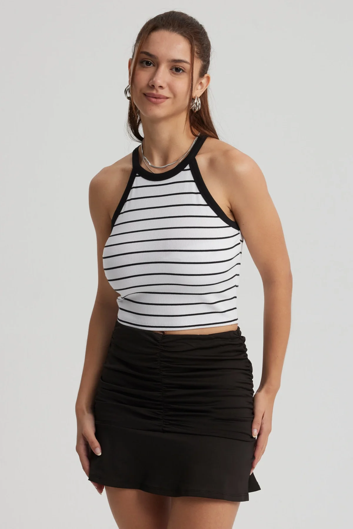 Polera Mujer Cuello Halter Blanco - Image 2