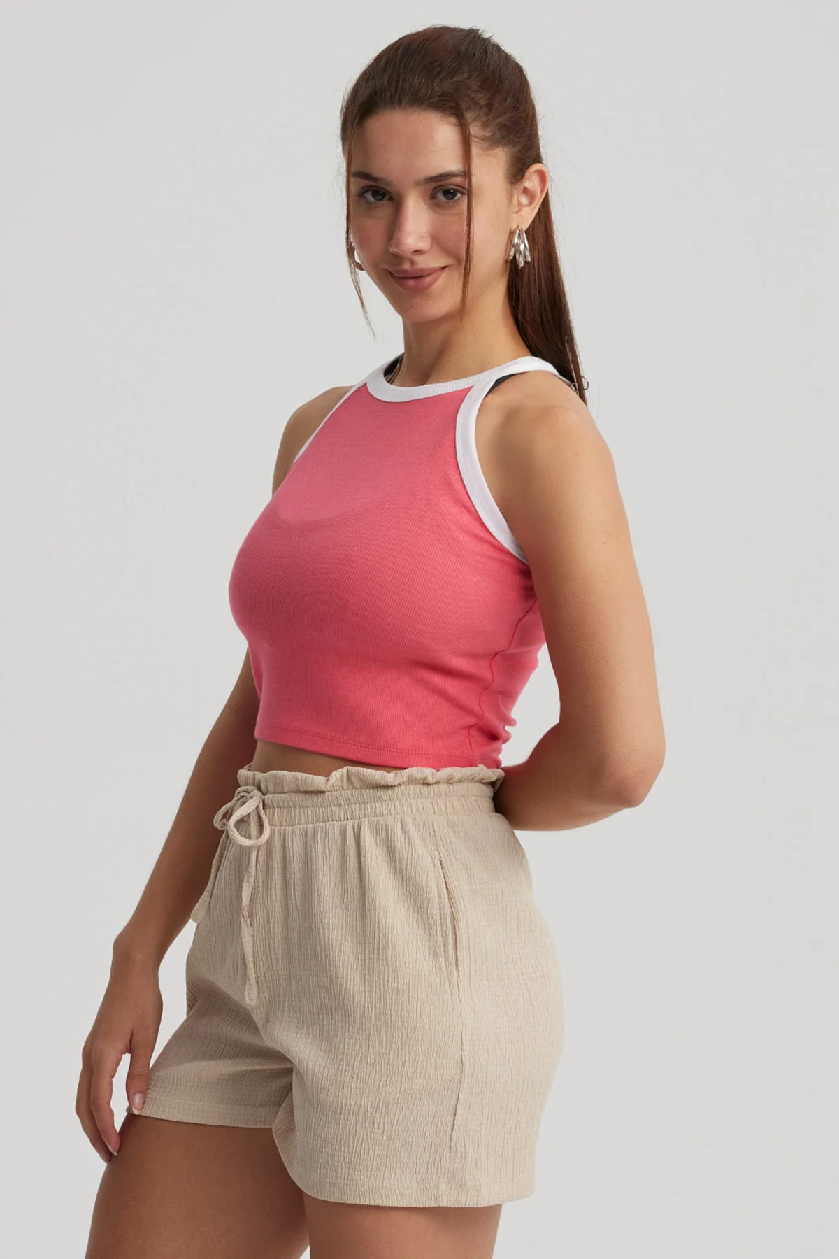 Polera Mujer Cuello Halter Rosado - Image 2