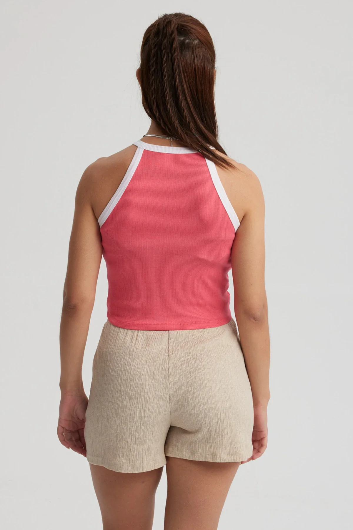 Polera Mujer Cuello Halter Rosado - Image 3
