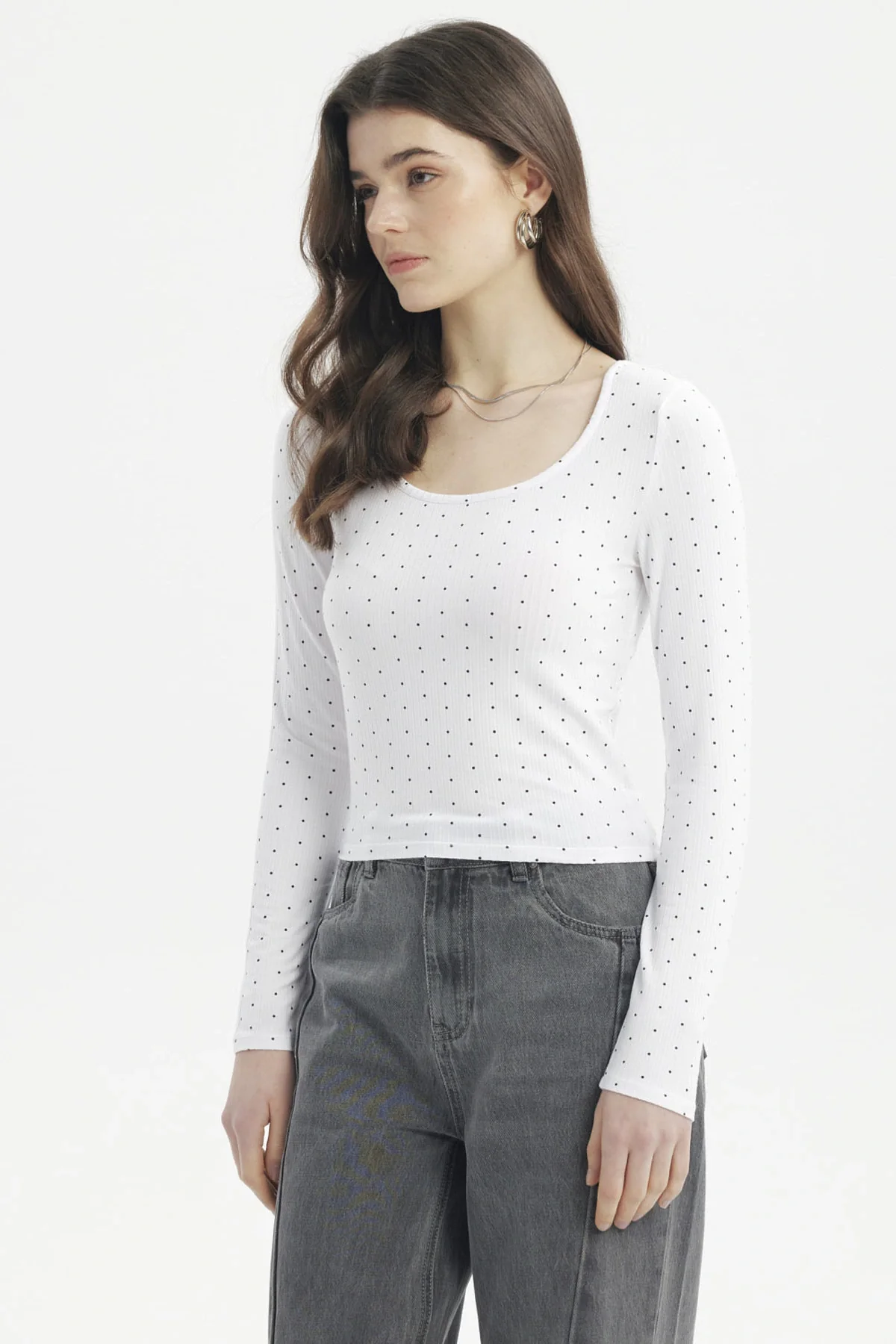Polera Mujer Cuello Redondo Blanco - Image 2
