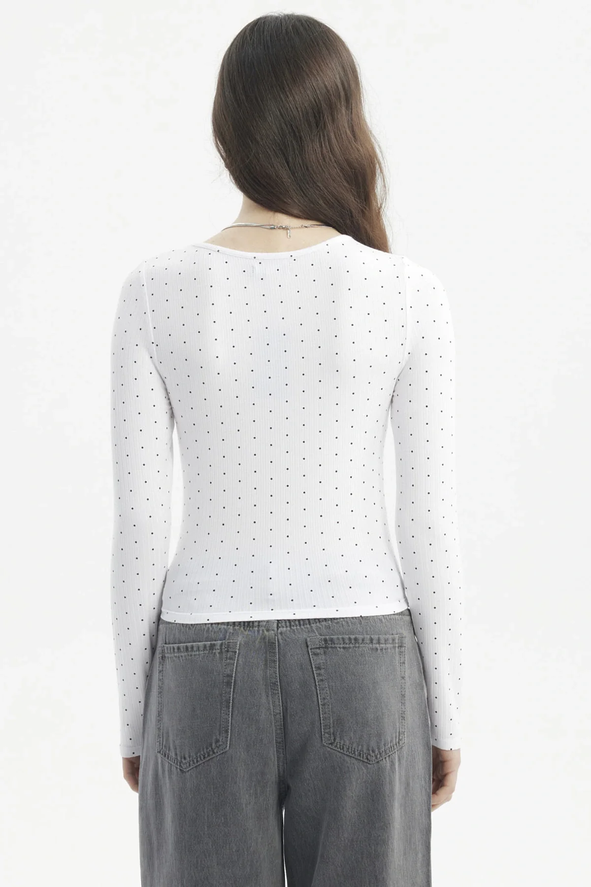 Polera Mujer Cuello Redondo Blanco - Image 3