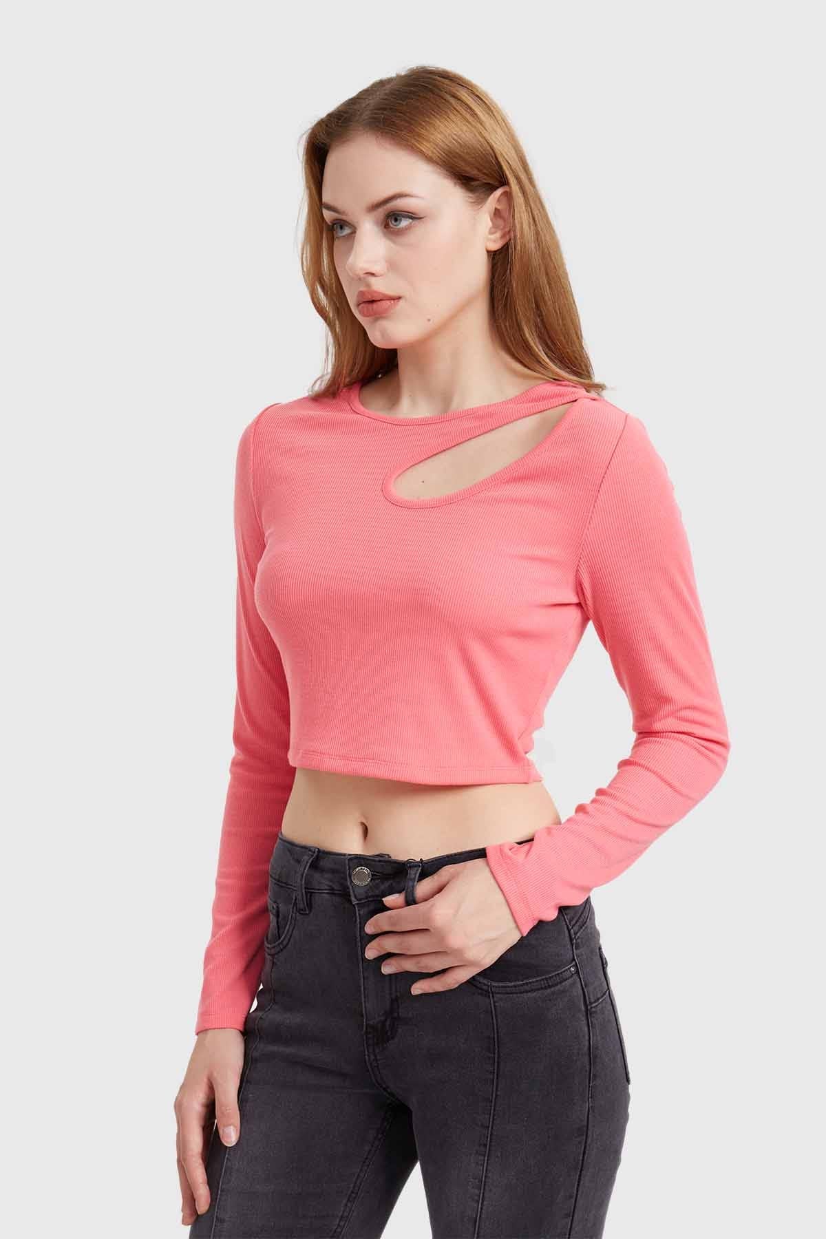 Polera Mujer Cut Out Coral - Image 2
