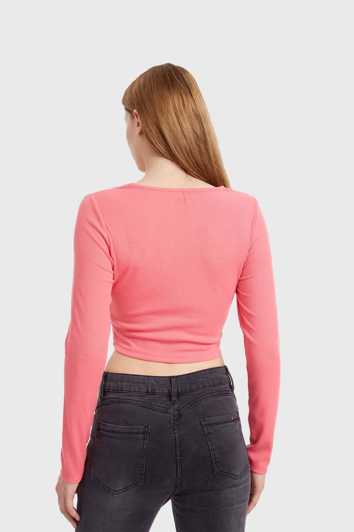 Polera Mujer Cut Out Coral - Image 3