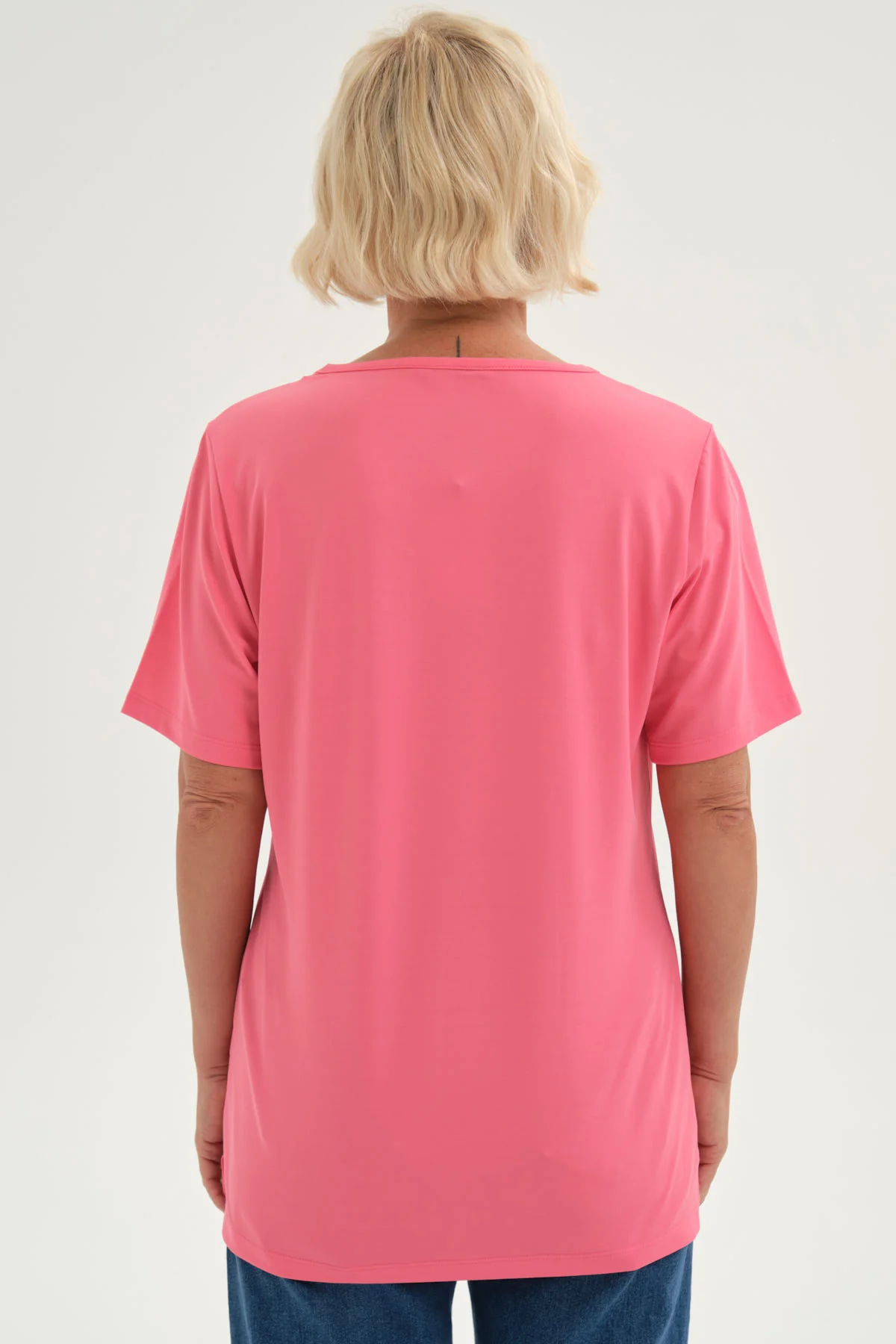 Polera Mujer Detalle Cuello Coral - Image 3