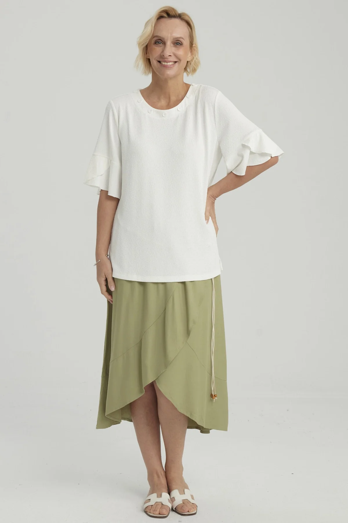 Polera Mujer Detalle Escote Crudo - Image 4
