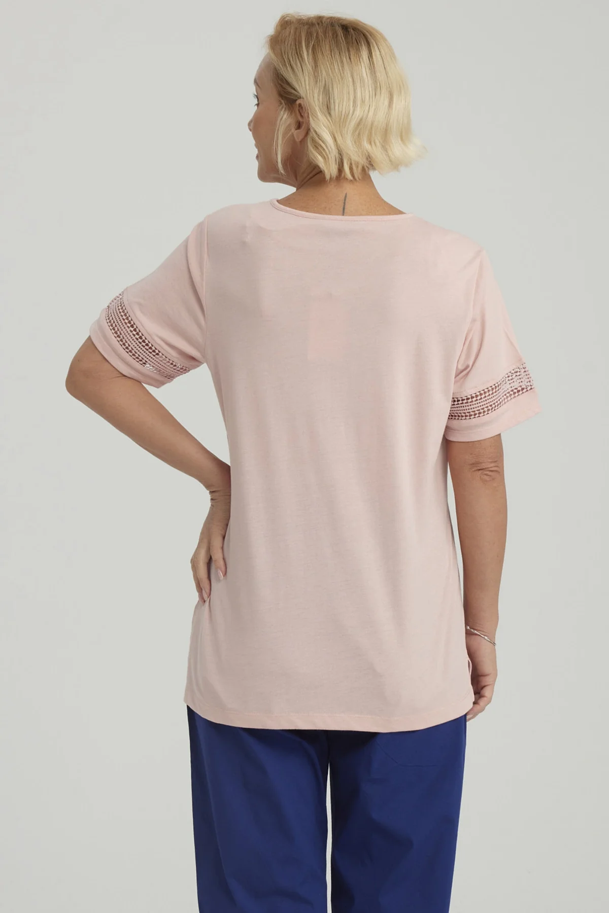 Polera Mujer Detalle Macramé Palo Rosa - Image 3
