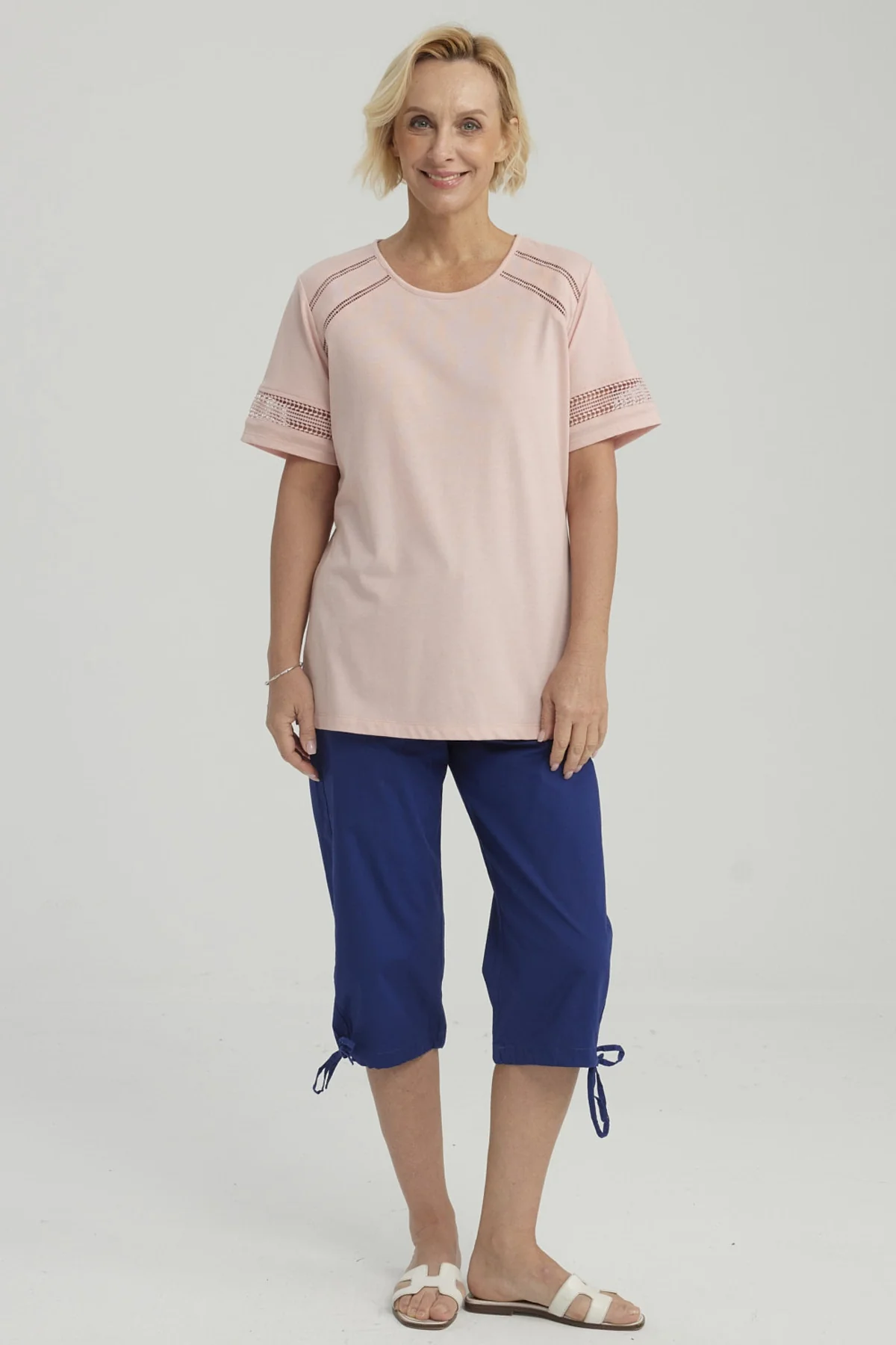 Polera Mujer Detalle Macramé Palo Rosa - Image 4