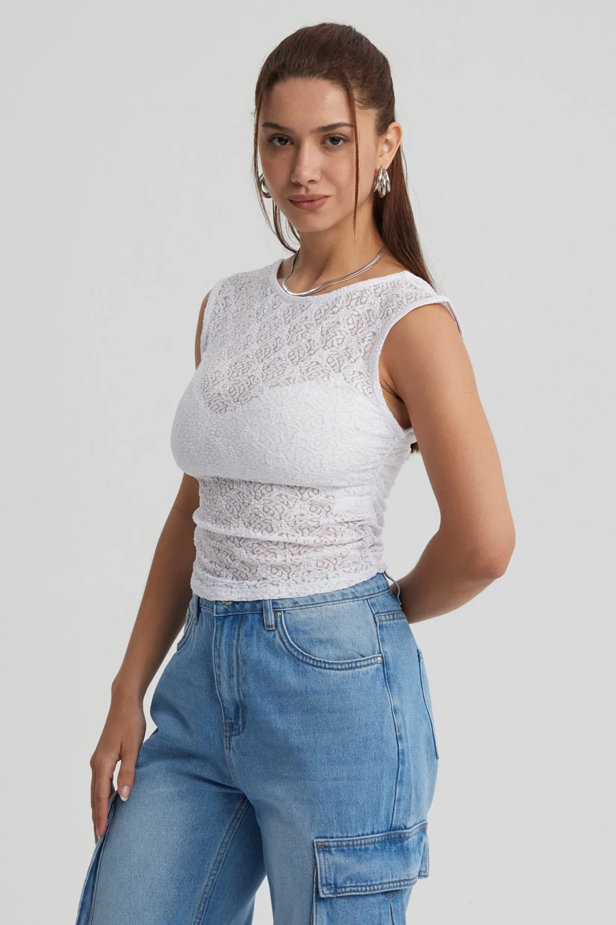 Polera Mujer Encaje Blanco - Image 2