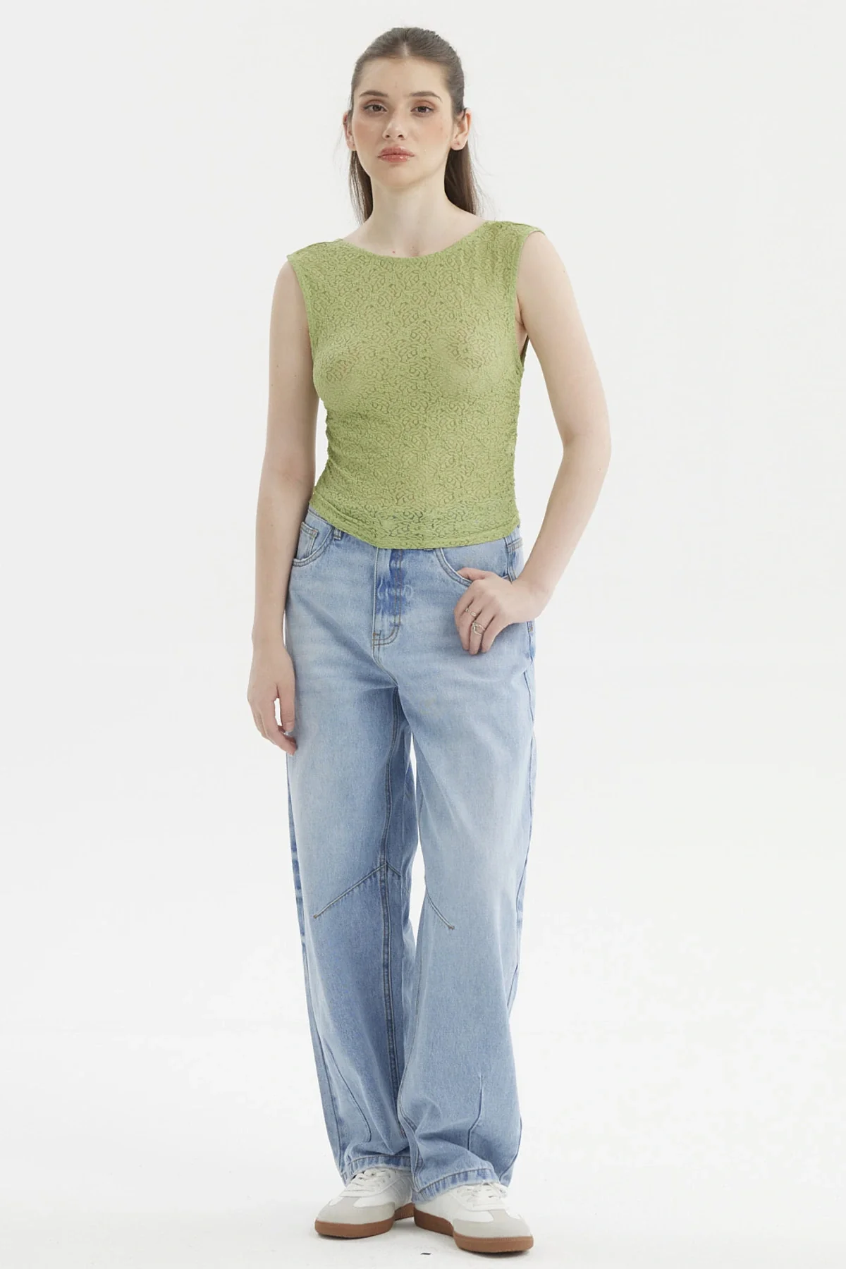 Polera Mujer Encaje Verde - Image 4