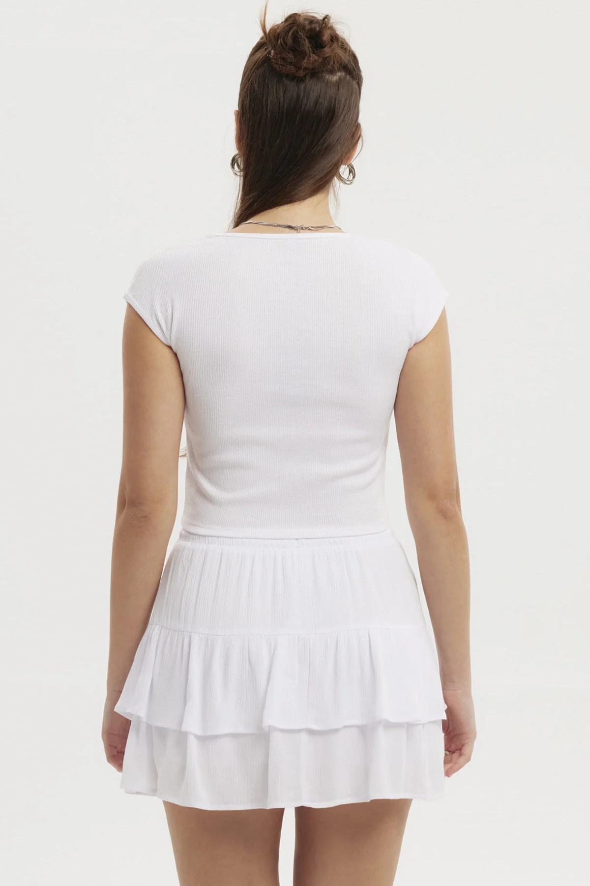 Polera Mujer Escote Corazón Rib Blanco - Image 3