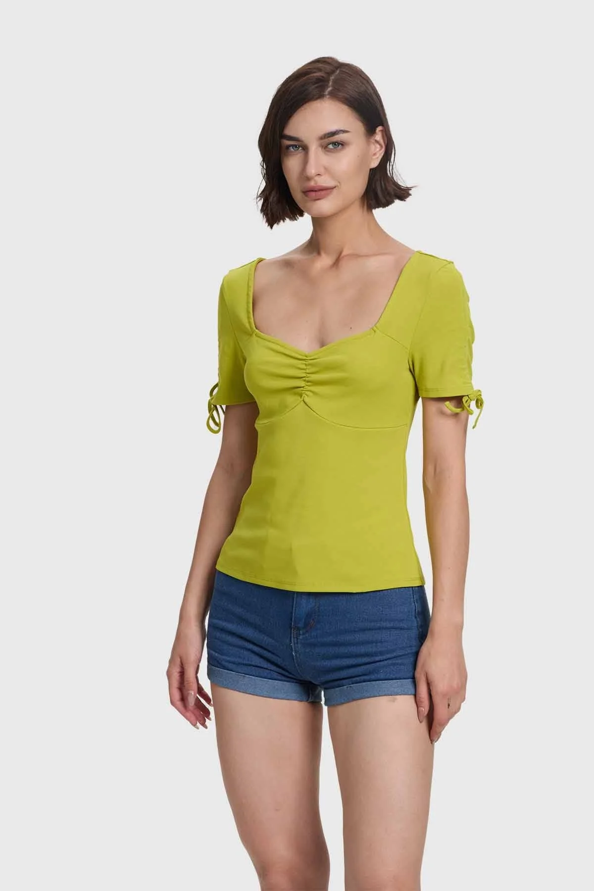 Polera Mujer Escote Corazón Verde - Image 2