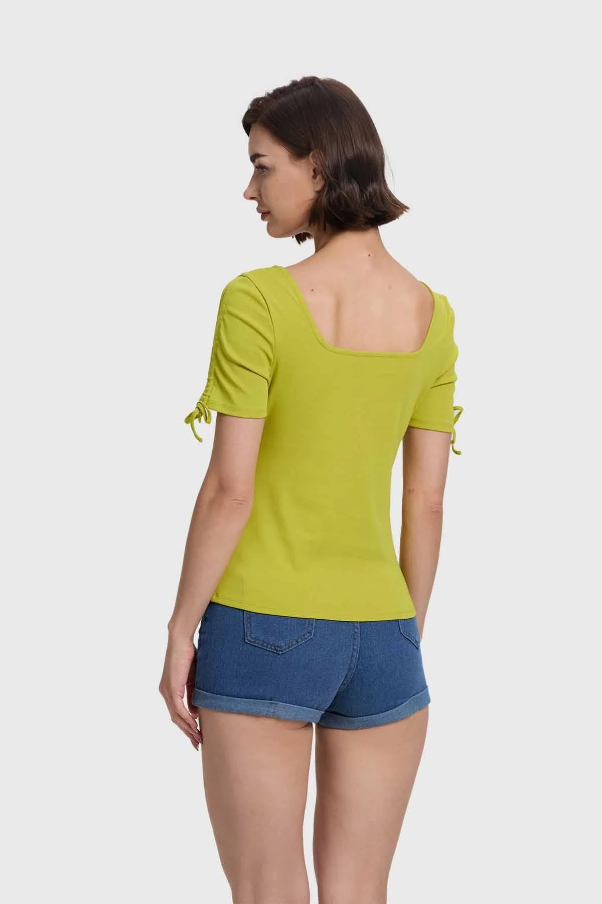 Polera Mujer Escote Corazón Verde - Image 3