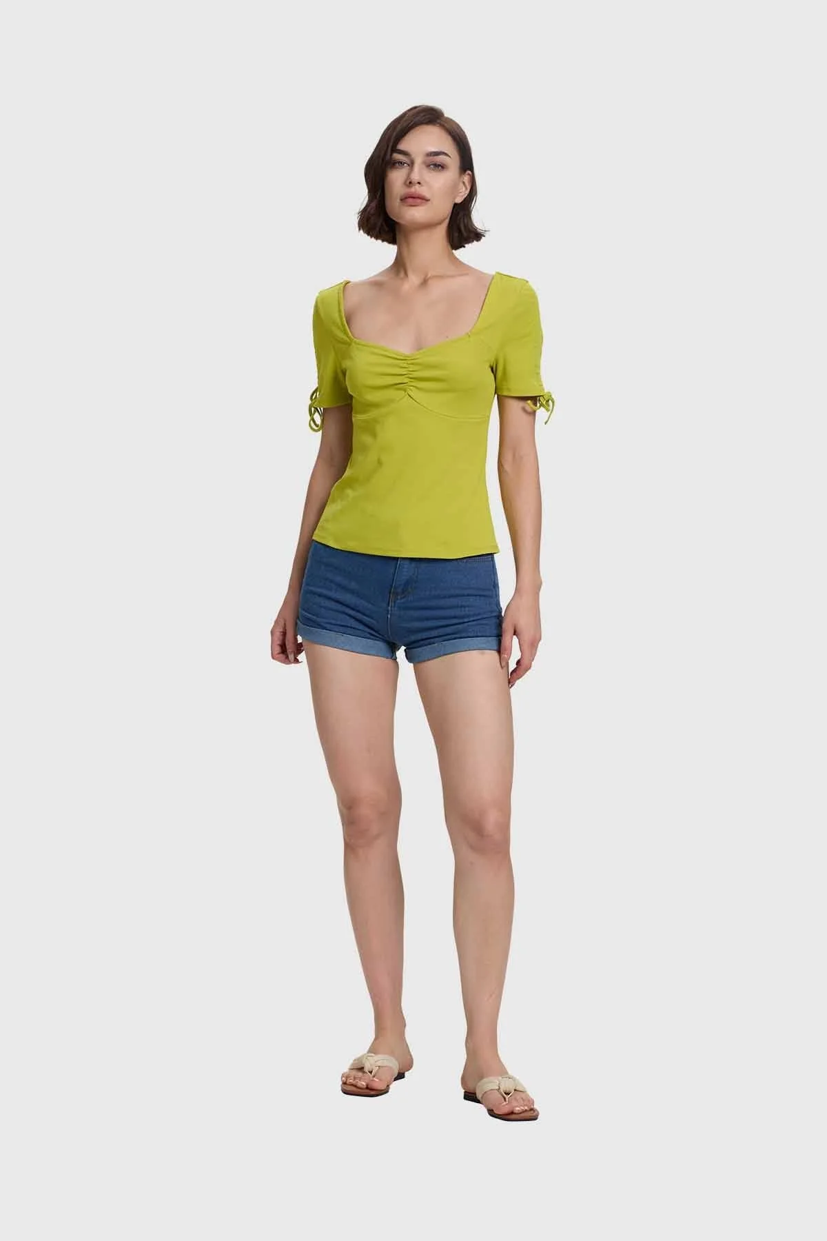 Polera Mujer Escote Corazón Verde - Image 4
