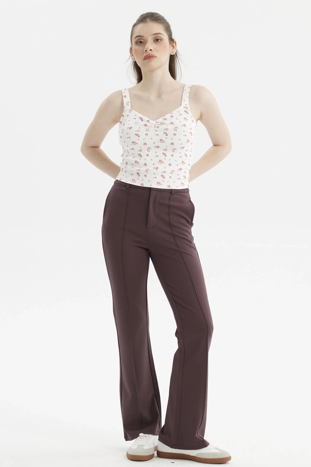 Polera Mujer Escote Corazón Y Recogido Crudo - Image 4