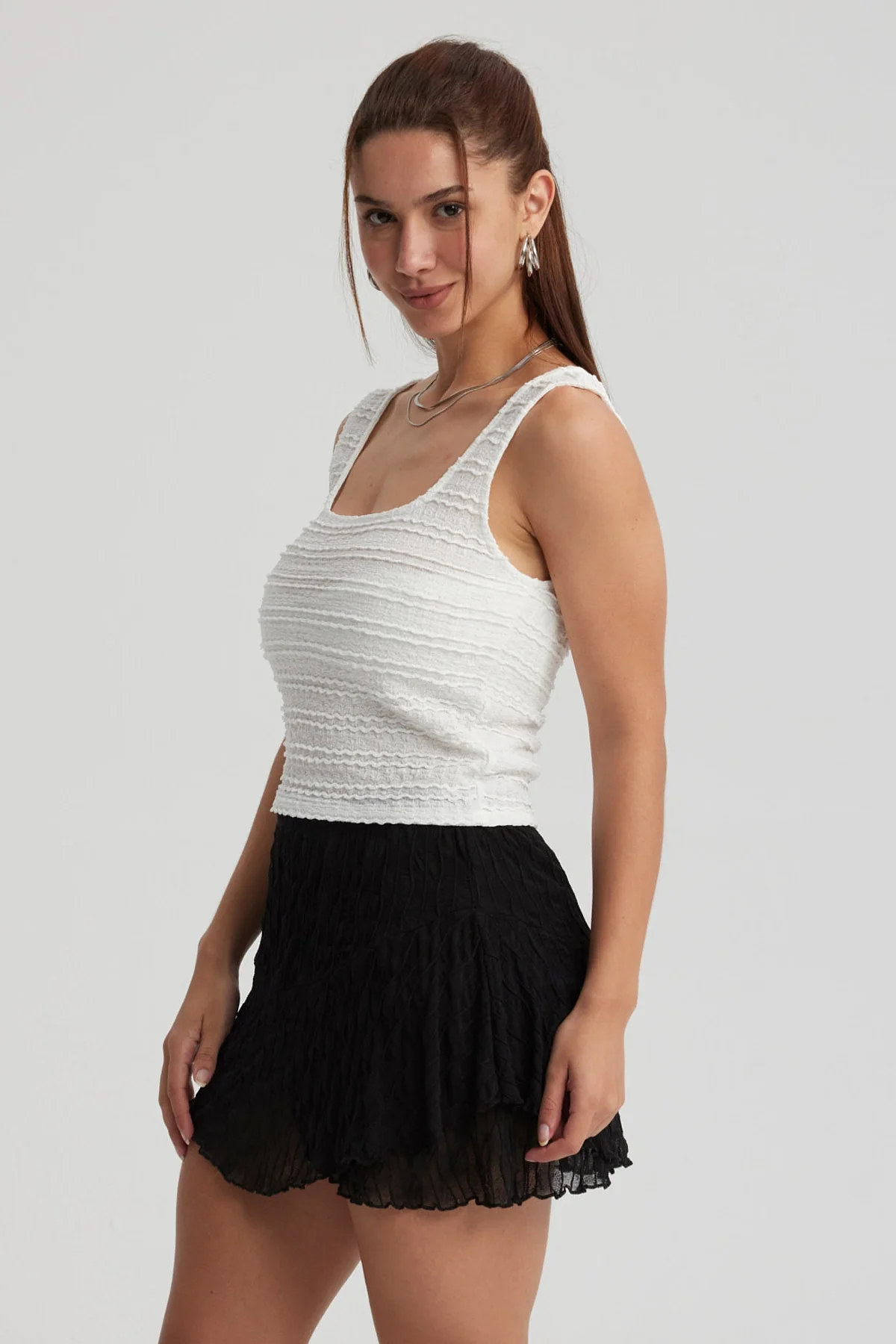 Polera Mujer Escote Cuadrado Blanco - Image 2