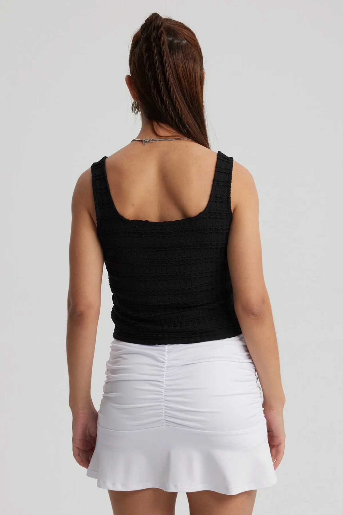 Polera Mujer Escote Cuadrado Negro - Image 3