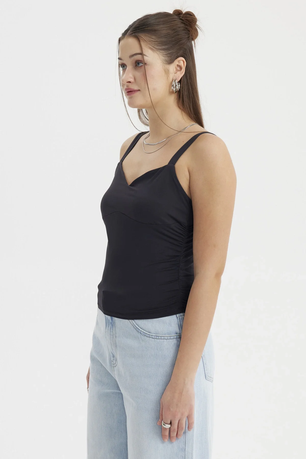 Polera Mujer Escote Cuadrado Negro - Image 2
