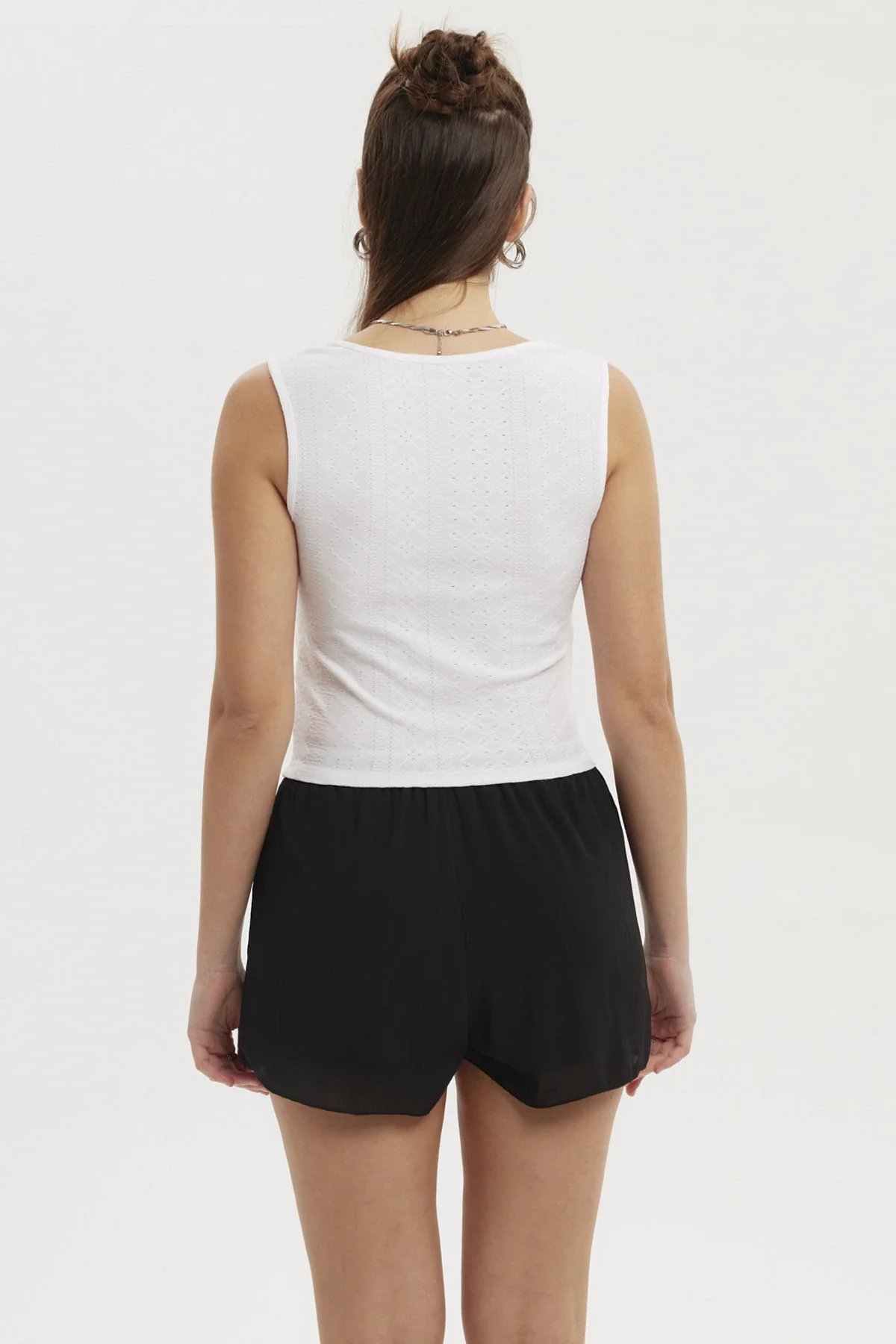 Polera Mujer Escote Cuadrado Recogido Blanco - Image 3