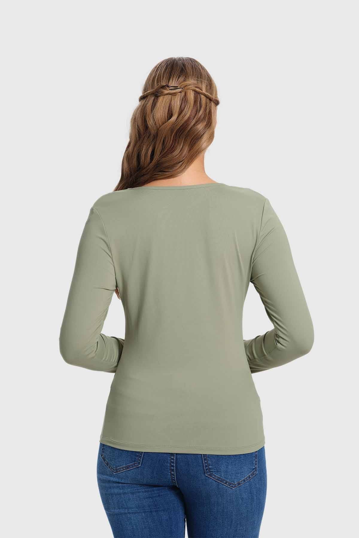 Polera Mujer Escote Cuadrado Verde - Image 2
