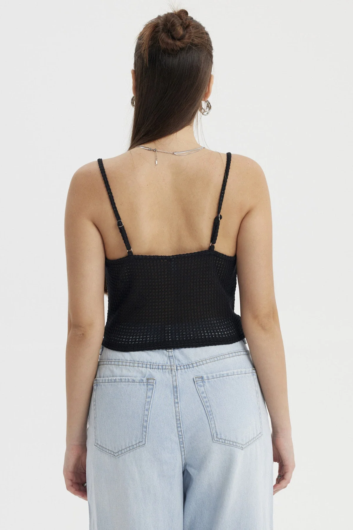 Polera Mujer Escote Drapeado Negro - Image 3