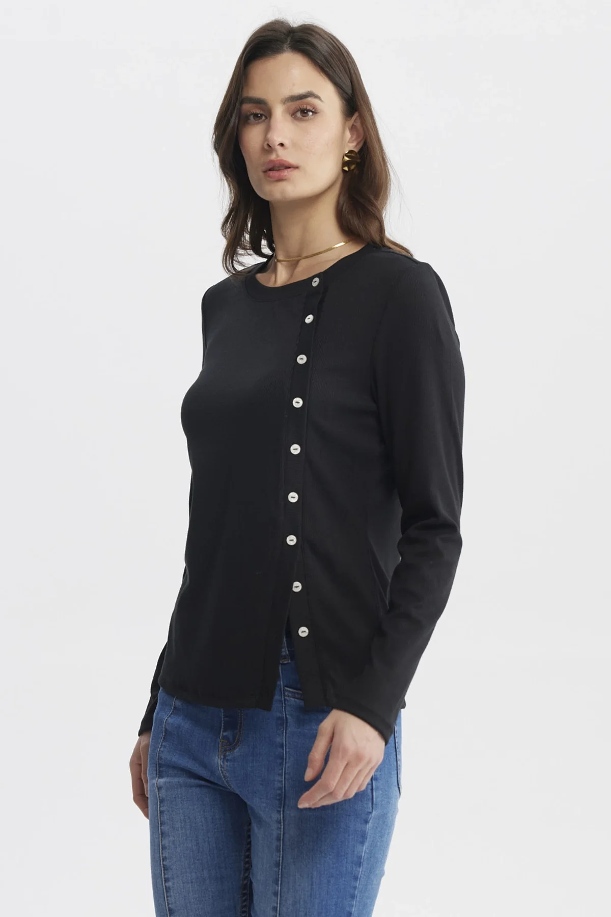 Polera Mujer Escote Recto Negro - Image 2