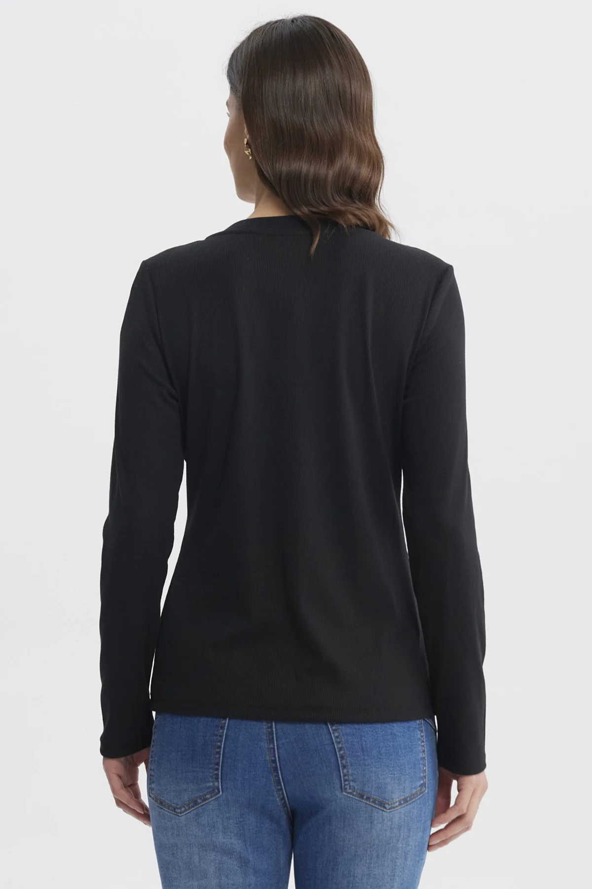 Polera Mujer Escote Recto Negro - Image 3